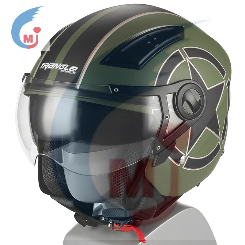 Nuevo modelo de accesorios de motocicleta casco integral de color verde para motocicleta