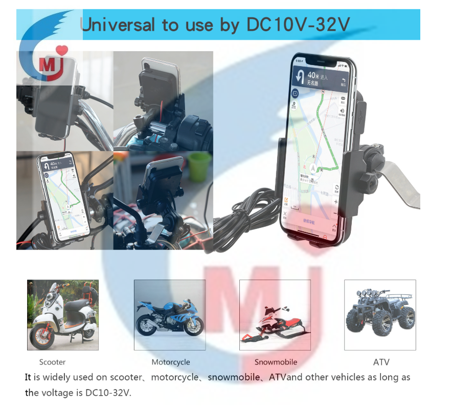 Nuevo diseño de soporte de teléfono de carga inalámbrica para motocicleta