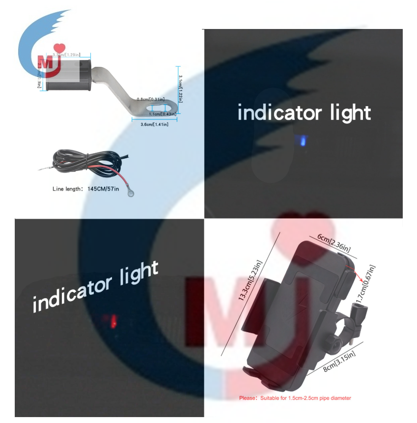 Nuevo diseño de soporte de teléfono de carga inalámbrica para motocicleta